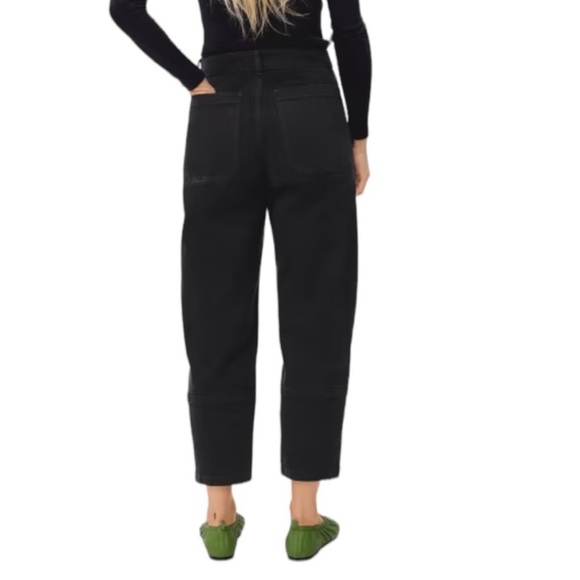NEW EVERLANE The Utility Barrel Pant High-Rise Crop in Black Size 000T Tall - Picture 2 of 11